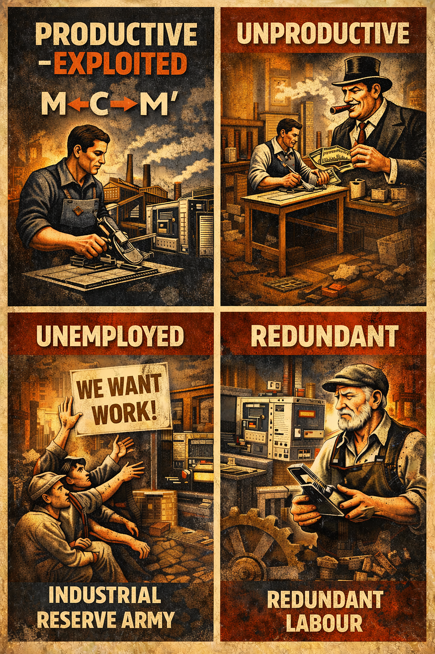 Unproductive, Unemployed, Redundant and Exploited Labour