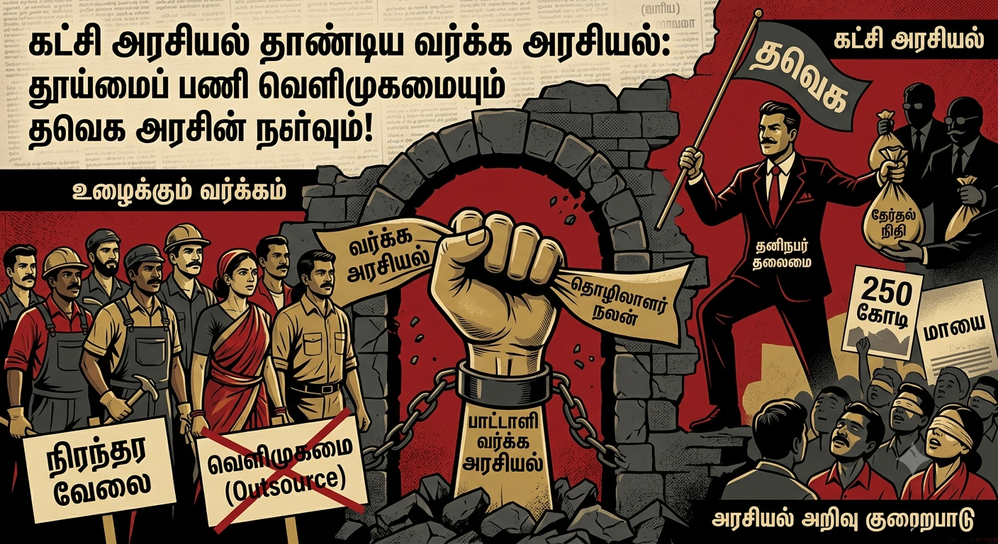 கட்சி அரசியல் தாண்டிய வர்க்க அரசியல்: தூய்மைப் பணி வெளிமுகமையும் தவெக அரசின் நகர்வும்!
